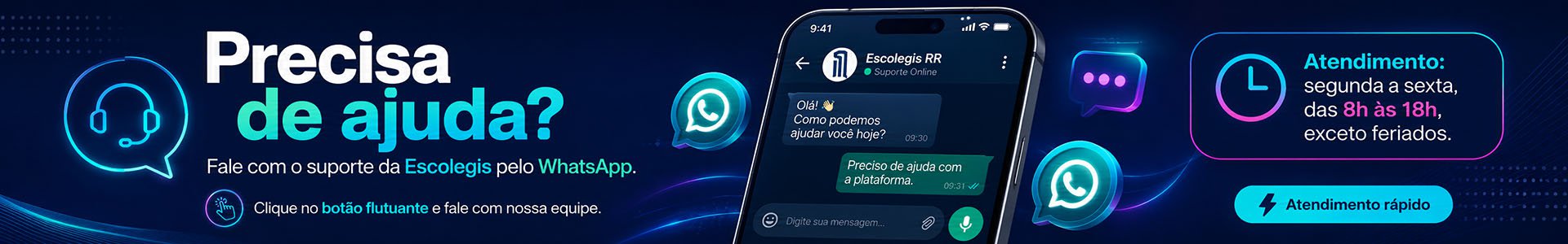 Suporte Escolegis via WhatsApp